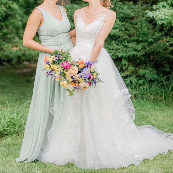 Azazie Bianca Dress - Color: Dusty Sage - Picture 5 of 6